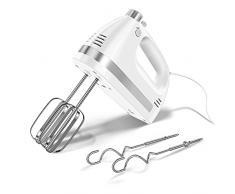 BNEHHOV Sbattitore Elettrico 400W Fruste Elettriche Cucina con 5 Velocità e Turbo Boost 2 Fruste e 2 Ganci con Doppia Frusta per Impasti/Uova/Dolci