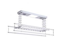 SYTH Stendibiancheria da Parete e soffitto Elettrico,stendino stendipanni telecomandato Che Non ingombra,Appendiabiti a Scomparsa in Alluminio