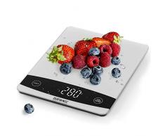 Duronic KS1009 Bilancia da cucina - Bilancia ad alta precisione con display digitale - Portata 1g / 10 kg - Piattaforma in vetro - Funzione Tara - Ideale per cucina e pasticceria