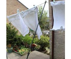 FB FunkyBuys 2.4 m Heavyduty stendibiancheria Prop regolabile filo stendibiancheria telescopico lavanderia palo di sostegno nero