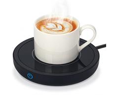 Scalda Tazza, Scalda Bevande con Piastra Elettrica Fino a 80℃, Scalda Caffè Portatile Per Uso Domestico, Scaldalatte con 3 Impostazioni di Temperatura per Riscaldare Caffè, Tè, Latte, Cacao