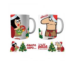 Coppia di Tazze Natalizie Personalizzate Palle al Sicuro Mug Prima Colazione Breakfast