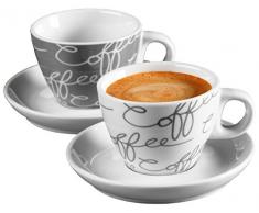 Ritzenhoff & Breker Set da caffè Cornello, 4 pezzi, grigio, 80 ml
