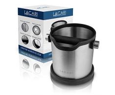 LACARI Contenitore smontabile | Contenitore knock-off in acciaio inox | Robusto contenitore per portafiltro | Lavabile in lavastoviglie | Parte inferiore gommata | Box per fondi di caffè