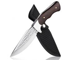 DRAGON RIOT Coltello Sopravvivenza a Lama Fissa, Coltello Bushcraft con Guaina, Coltello Full Tang Multifunzione, Coltelli da Collezione, Regali per Uomini, Coltello da Campeggio