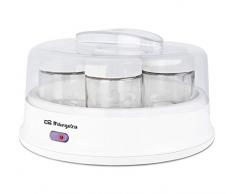 Orbegozo YU 2350 Yogurtiera 7 vasetti da 200 ml di capacità, coperchio trasparente, interruttore on/off, 15 W
