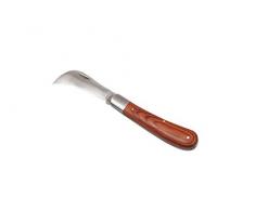 Falci 262250-20 Coltello da Innesto Roncola in Acciaio Inossidabile con Manico in Legno, Grigio