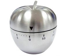 Xinlie Timer da Cucina Meccanico Conto alla Rovescia 60 Minuti Timer Cucina in Acciaio Inox Allarme Rotante a Forma di Mela Utensile da Cucina Contaminuti Promemoria Cottura