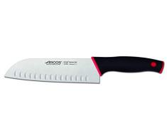 Arcos Serie Duo - Coltello Santoku Coltello Giapponese - Lama Acciaio Inossidabile Nitrum 180 mm - Manico Polipropilene Coperto da Elastomer Colore Nero e Rosso