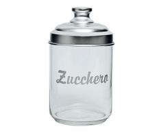 Excelsa Barattolo Zucchero, in Vetro, Trasparente/Alluminio