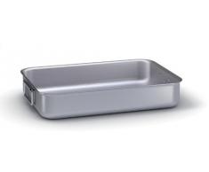 BALLARINI 7040.30 Rostiera Alta Pesante, Due Maniglie Snodabili in Alluminio Crudo, 30x22
