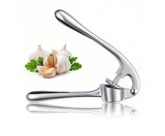 Schiaccia Aglio in Acciaio Inox, Spremiaglio Professionale, Trita Aglio Manuale Facile da Pulire, con Manico Facile da Premere, Pratici Gadget da Cucina
