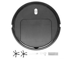 Weiyiroty Robot Aspirapolvere, Automatico Robot Spazzante, Domestico Spazzatrice Intelligente Aspirapolvere Robotico Macchina Lavapavimenti per Peli di Animali Domestici Pavimento Duro Tappeto(Nero)