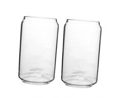 HAKIDZEL 2Pcs Coca Cola Può Tazza Bicchiere Di Birra Vetro Trasparente Bicchiere Di Miscelazione Può A Forma Di Bicchieri Può A Forma Di Bicchieri Di Vetro Bicchieri Di Succo Di Vetro