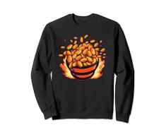 Divertente ciotola di noci ardenti con fiamme Felpa