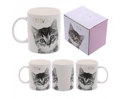 Puckator Meow Tazza-Gattino, Ceramica, Bianco