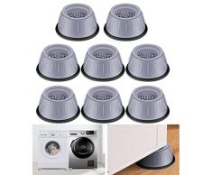 8 Pezzi Piedini Antivibrazione Lavatrice - HAUSPROFI Ammortizzatori Lavatrice - Portalavatrici Antiurto a Ventosa Gomma - Tappetino Antiscivolo per Lavatrice/Asciugatrice/Frigorifero/Tavolo