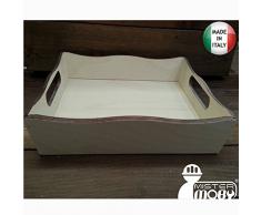 Mistermoby Vassoio Contenitore in Legno 24X33 Centimetri Modello Onda da Decorare per Decoupage Bomboniera 1 Pezzo