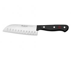 WÜSTHOF Santoku con Lama Alveolata, Gourmet (1025046017), Lama da 17 cm, Acciaio Inossidabile, per Lavastoviglie, Coltello Cuoco Giapponese, Affilato