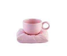 XKUN Tazza Tazza da tè Latte Tazza da Ufficio Drinkware Creativo Gelato Macaron Cuscino Cuscino Tazza di caffè Set-Pink