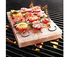 Mistermoby Piastra di Sale Rosa Himalayano Dimensioni 20x10 Centimetri per Cucinare e Servire Pane Carne Pesce Uova e altro