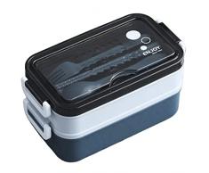 SANKRO porta pranzo (con scomparti) -tupperware/tupperware contenitori/lunch box/schiscetta pranzo/bento box/portapranzo/porta pranzo da ufficio/portapranzo ufficio/bento/lunchbox/schiscetta (BLU)