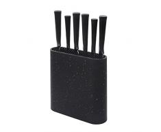 MAURYS CEPPO CON 6 COLTELLI SMART DA CUCINA IN COLORE NERO