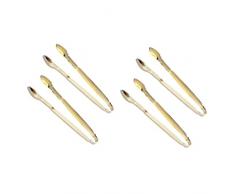 UPKOCH 4 Pezzi Mini Pinze Per Antipasti Pinze Per Dessert Pinze Per Antipasti Cubetti Di Ghiaccio Morsetto Per Pinze Per Ghiaccio Pinze Placcate In Oro Pinza Per Ghiaccio In Acciaio