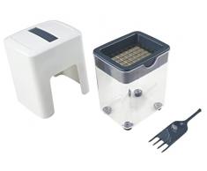 Fackelmann Affettaverdure a Stick, Linea Easy Prepare, Ideale per Patate, Carote e Molto Altro, 11,5x10x16cm, Colore Scuro, Acciaio Inossidabile, Bianco, Blu, Trasparente E Argento