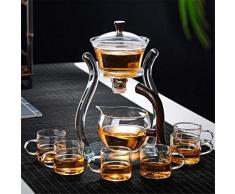RORA Set di teiere in vetro automatico Lazy Tea Set magnetico rotante Kungfu resistente al calore teiera con 6 tazze da tè (teiera con 6 ciotole)