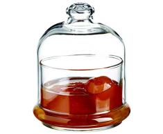 SWEET HOME Scatola in vetro trasparente con cupola 22 CL, porta marmellata, bonbon, confett,i caramelle cod.23.98973 cm 10h diam.9 by Varotto & Co.