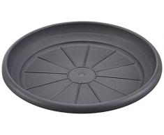 Scheurich Sottovaso in plastica, grigio metallizzato, diametro 30 cm, altezza 4,7 cm