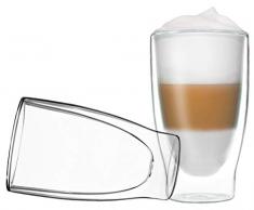 Set di 2X Bicchieri Thermos a Doppia Parete Duos di Feelino da 400 ml, per Latte Macchiato, Cappuccino, tè, tè Freddo, succhi, Acqua, Coca Cola, Cocktail, con Effetto fluttuante