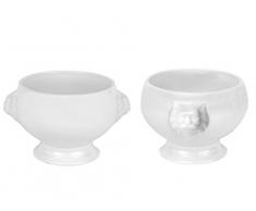 Set di 2 terrine con testa di leone, 0,4 l