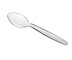 Set 50 pz cucchiai cucchiaini trasparenti plastica riutilizzabili posate tavola 14,5 WSI-671555