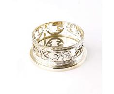 The Royal Family SOTTOBOTTIGLIA CM 11X11X5,5 in Sheffield -LA Piu’ Alta QUALITA’ di Silver Plated- Stile Impero con RINGHIERINA Decoro Fiocco