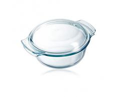 Pyrex Classic Casseruola tonda con coperchio a tegame in vetro borosilicato, 4.9 L