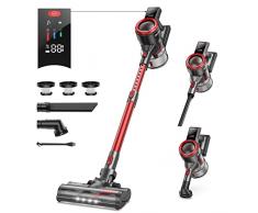 BuTure JR700 Aspirapolvere Senza Fili 33KPa 450W, Scopa Elettrica senza Fili con Touchscreen, 4 in 1 Aspirapolvere Ricaricabile Autonomia 55Min per Pavimento Tappeti Peli Animali