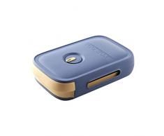 Contenitore per uova da frigorifero, a scorrimento automatico, con indicatore di freschezza (blu)