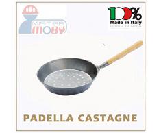 PADELLA CASTAGNE MANICO LEGNO DIA 26 CM CUOCI CASTAGNA CALDARROSTE MADE IN ITALY