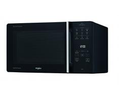 Whirlpool Microonde MCP 349 BL Chef Plus termoventilato combinato, 25 litri, Nero, con griglia alta, griglia bassa, piatto Crisp + maniglia