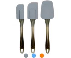 Spatole in Silicone, Leccapentole Dolci, Set Lecca Pentole, Kit Spatola da Cucina Utensili, Resistente al Calore Antiaderenti Attrezzi in Silicone, Colore: Grigio