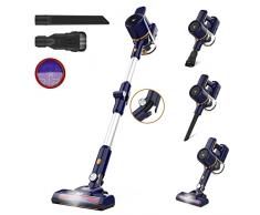 TASVAC Aspirapolvere senza fili, Scopa elettrica pieghevole,senza sacco,leggera 1,36KG, 20kPa, Luce LED, Due filtri a spugne, Autonomia 40 Min, Pavimenti Tappeto Peli di animali domestici