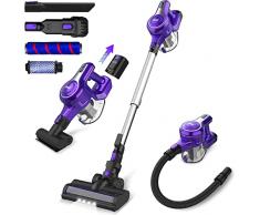 INSE Aspirapolvere Senza Fili, 25kPa 265W Aspirapolvere Senza Sacco, 10 in 1 Scopa Elettrica Senza Fili Potente, Autonomia 45 Minuti, Fari a LED, Per Peli Animali/Tappeti Aspirapolvere, Viola