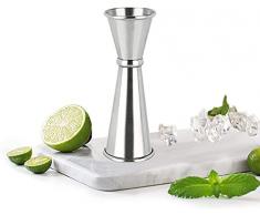 LATRAT Misurini per cocktail da 25/50 ml, Misurino Doppio per Cocktail in Acciaio Inossidabile Misurino per Bevande Misurino per Bar per barista a casa, bar party (Argento)