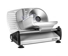 Ostba SL518 Affettatrice Elettrica Professionale da Casa, Diametro 19 cm, 150 W, Acciaio Inossidabile, Spessore Max 15 mm, Universale, Argento