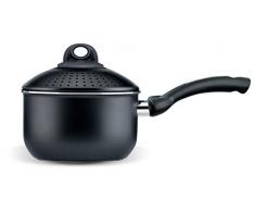 Pensofal, Serie Biostone, Pentola PastasÃ¬ 1,5 lt Baby, Diametro 16 cm, Manico in bakelite, in Scatola Regalo, Alluminio con rivestimento antiaderente, Effetto Pietra, Nero