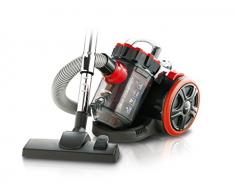 Ariete 2739 Red Force Aspirapolvere a Traino Senza Sacco, Tecnologia Multi-ciclonica, Filtro HEPA, Lunghezza Cavo 4,5 mt, Doppia Classe A, Rosso/Nero