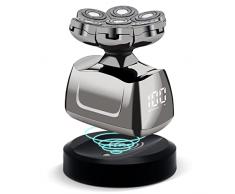 Qhecomce Rasoio Elettrico per Testine, 5 in 1 per Uomini Calvi Rasoio da Uomo a 7 Teste Bagnato e Asciutto