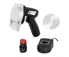 Royal Catering Coltello Elettrico per Kebab Coltello per Gyros RCKK-80WL (3.000 giri/min, 60 kg/h, Funzionamento a batteria)